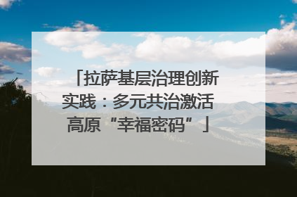 拉萨基层治理创新实践：多元共治激活高原“幸福密码”