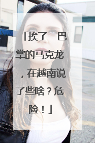 挨了一巴掌的马克龙，在越南说了些啥？危险！