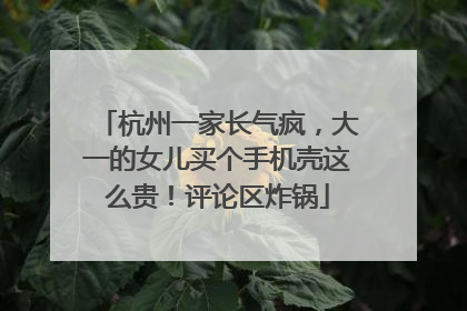 杭州一家长气疯，大一的女儿买个手机壳这么贵！评论区炸锅