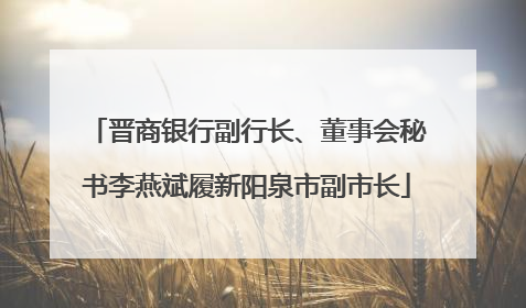 晋商银行副行长、董事会秘书李燕斌履新阳泉市副市长