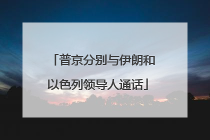 普京分别与伊朗和以色列领导人通话