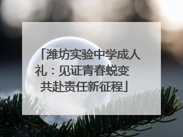 潍坊实验中学成人礼：见证青春蜕变 共赴责任新征程