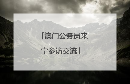 澳门公务员来宁参访交流