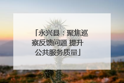 永兴县：聚焦巡察反馈问题 提升公共服务质量