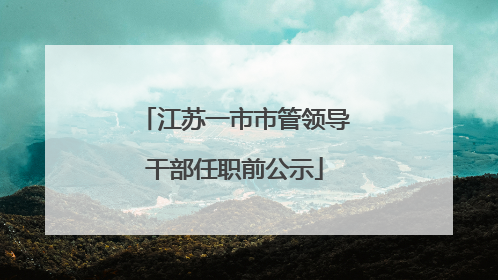 江苏一市市管领导干部任职前公示