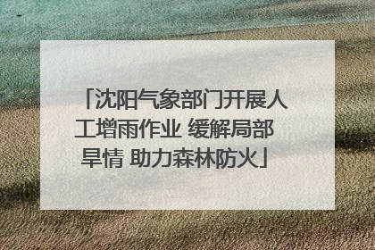 沈阳气象部门开展人工增雨作业 缓解局部旱情 助力森林防火