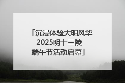 沉浸体验大明风华 2025明十三陵端午节活动启幕