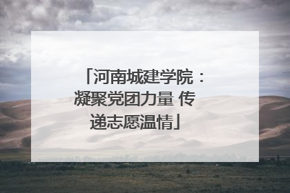 河南城建学院：凝聚党团力量 传递志愿温情
