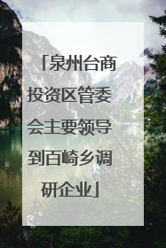 泉州台商投资区管委会主要领导到百崎乡调研企业