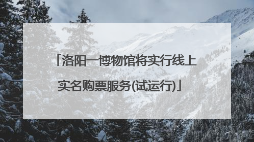 洛阳一博物馆将实行线上实名购票服务(试运行)