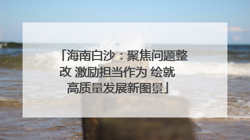 海南白沙：聚焦问题整改 激励担当作为 绘就高质量发展新图景