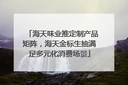 海天味业推定制产品矩阵，海天金标生抽满足多元化消费场景