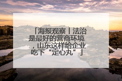 海报观察丨法治是最好的营商环境，山东这样给企业吃下“定心丸”
