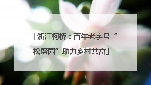 浙江柯桥：百年老字号“松盛园”助力乡村共富