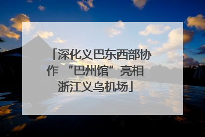 深化义巴东西部协作 “巴州馆”亮相浙江义乌机场