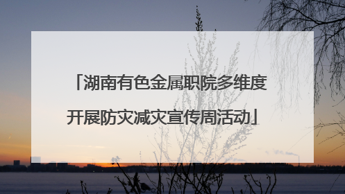 湖南有色金属职院多维度开展防灾减灾宣传周活动