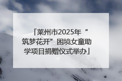 莱州市2025年“筑梦花开”困境女童助学项目捐赠仪式举办