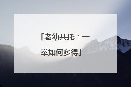 老幼共托：一举如何多得