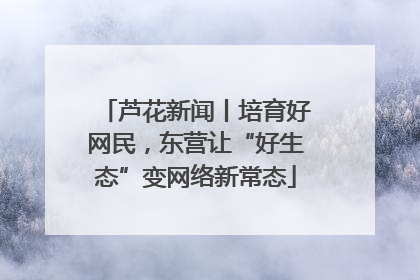 芦花新闻丨培育好网民，东营让“好生态”变网络新常态