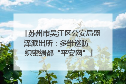 苏州市吴江区公安局盛泽派出所：多维巡防  织密绸都“平安网”