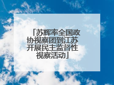 苏辉率全国政协视察团到江苏开展民主监督性视察活动