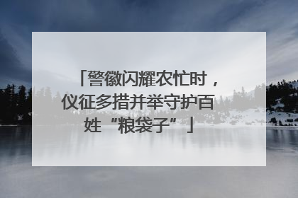警徽闪耀农忙时，仪征多措并举守护百姓“粮袋子”