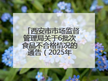西安市市场监督管理局关于6批次食品不合格情况的通告（2025年第16号）