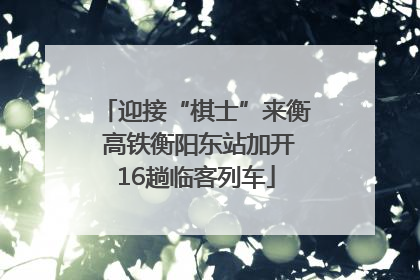 迎接“棋士”来衡 高铁衡阳东站加开16趟临客列车