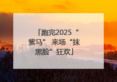 跑完2025“紫马” 来场“抹黑脸”狂欢