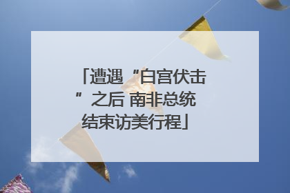 遭遇“白宫伏击”之后 南非总统结束访美行程