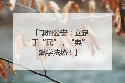 鄂州公安：立足于“民”，“典”燃学法热！