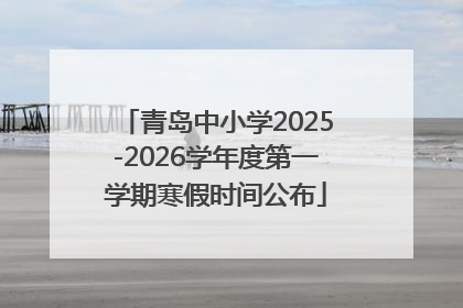 青岛中小学2025-2026学年度第一学期寒假时间公布