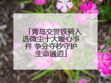 青岛交警铁骑入选微尘十大暖心事件 争分夺秒守护生命通道