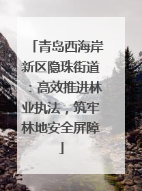 青岛西海岸新区隐珠街道：高效推进林业执法，筑牢林地安全屏障