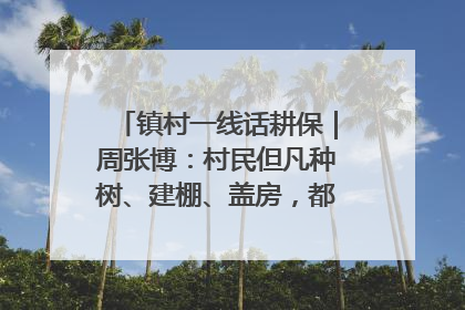 镇村一线话耕保｜周张博：村民但凡种树、建棚、盖房，都要向街道报批