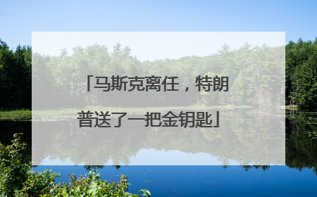 马斯克离任，特朗普送了一把金钥匙