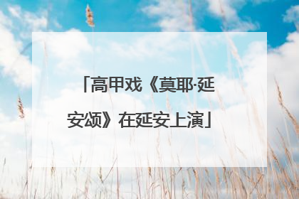高甲戏《莫耶·延安颂》在延安上演