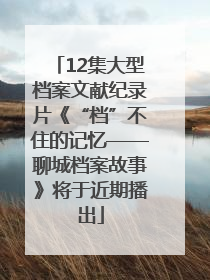12集大型档案文献纪录片《“档”不住的记忆——聊城档案故事》将于近期播出