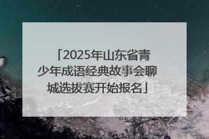 2025年山东省青少年成语经典故事会聊城选拔赛开始报名
