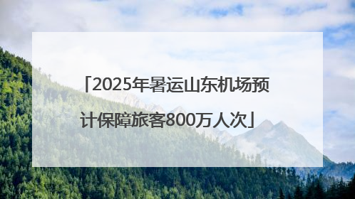 2025年暑运山东机场预计保障旅客800万人次